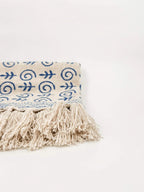 Indigo Fishy Block Print Throw Blanket Hand Block Printed
