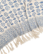 Indigo Fishy Block Print Throw Blanket Hand Block Printed