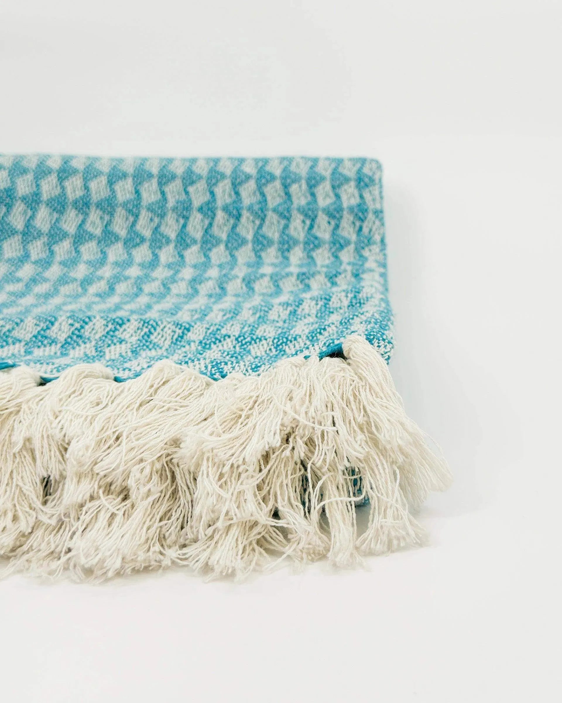 Cara Handloom Throw Blanket with Tassels Cotton Throws
