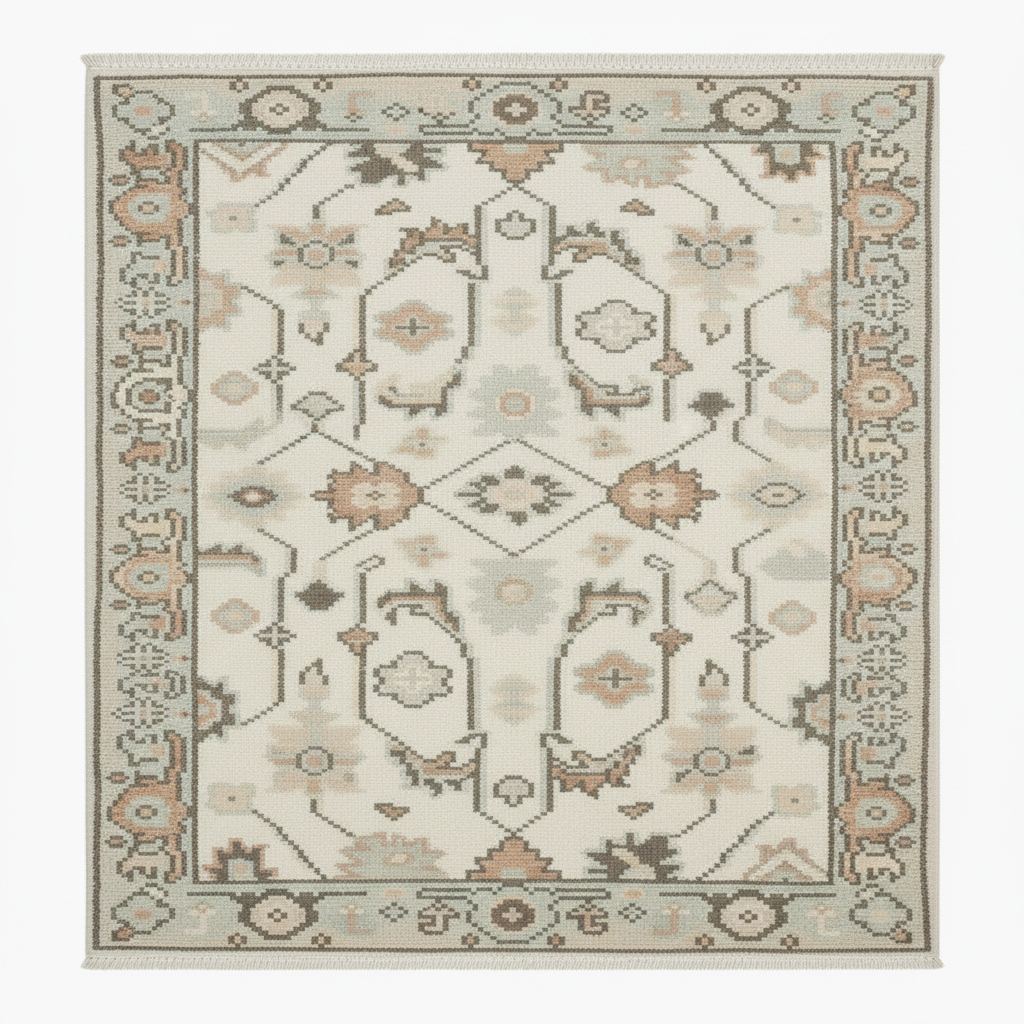 Ivyn Hand-Knotted Wool Oushak Rug 8' x 8' Hand-Knotted
