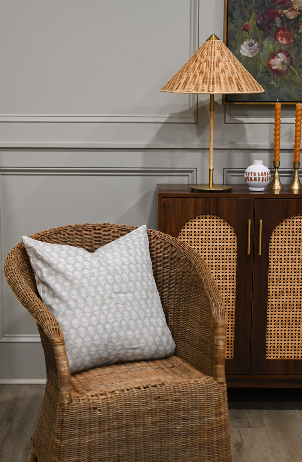 Juliette Ditsy Prints Whisper Blue Pillow Cover Pillow Covers