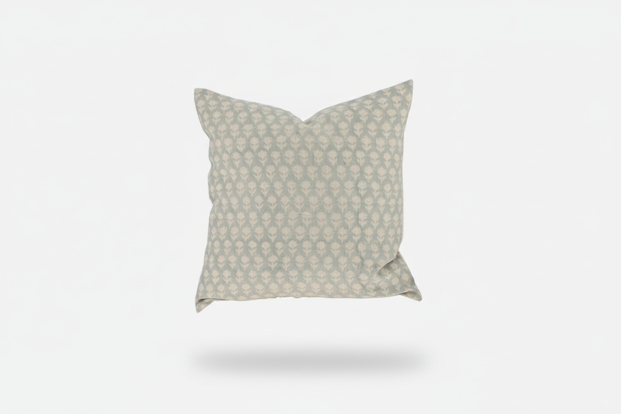 Juliette Ditsy Prints Whisper Blue Pillow Cover 26" x 26" Double Sided Pillow Covers