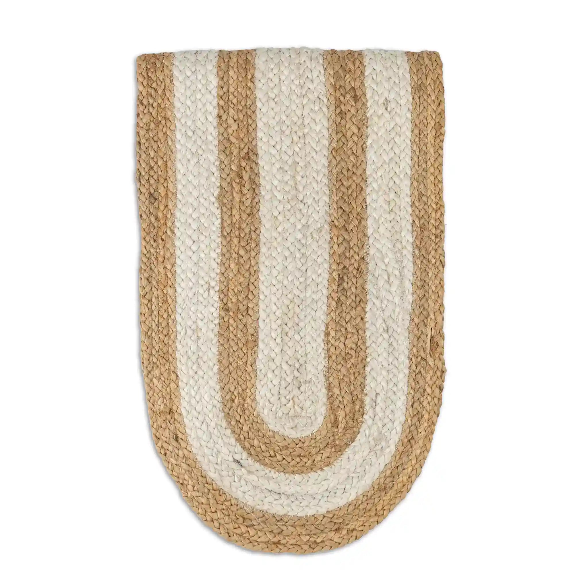 Juno Natural & White Woven Jute Table Runner