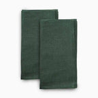 Solid green linen napkins made from 100% pure linen