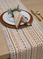 Cotton Geometric Block Print Napkins – Mustard Napkins