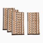 Cotton Geometric Block Print Napkins – Mustard Napkins