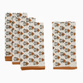 Cotton Floral Block Print Napkins – Mustard Napkins