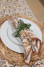 Cotton Floral Block Print Napkins – Wine Red Napkins