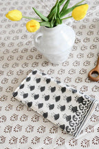 Cotton Floral Block Print Napkins – Warm Gray Napkins