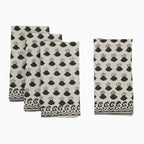 Cotton Floral Block Print Napkins – Warm Gray Napkins