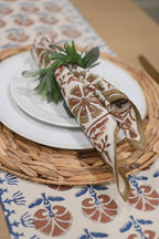 Cotton Floral Block Print Napkins – Wine Red Napkins