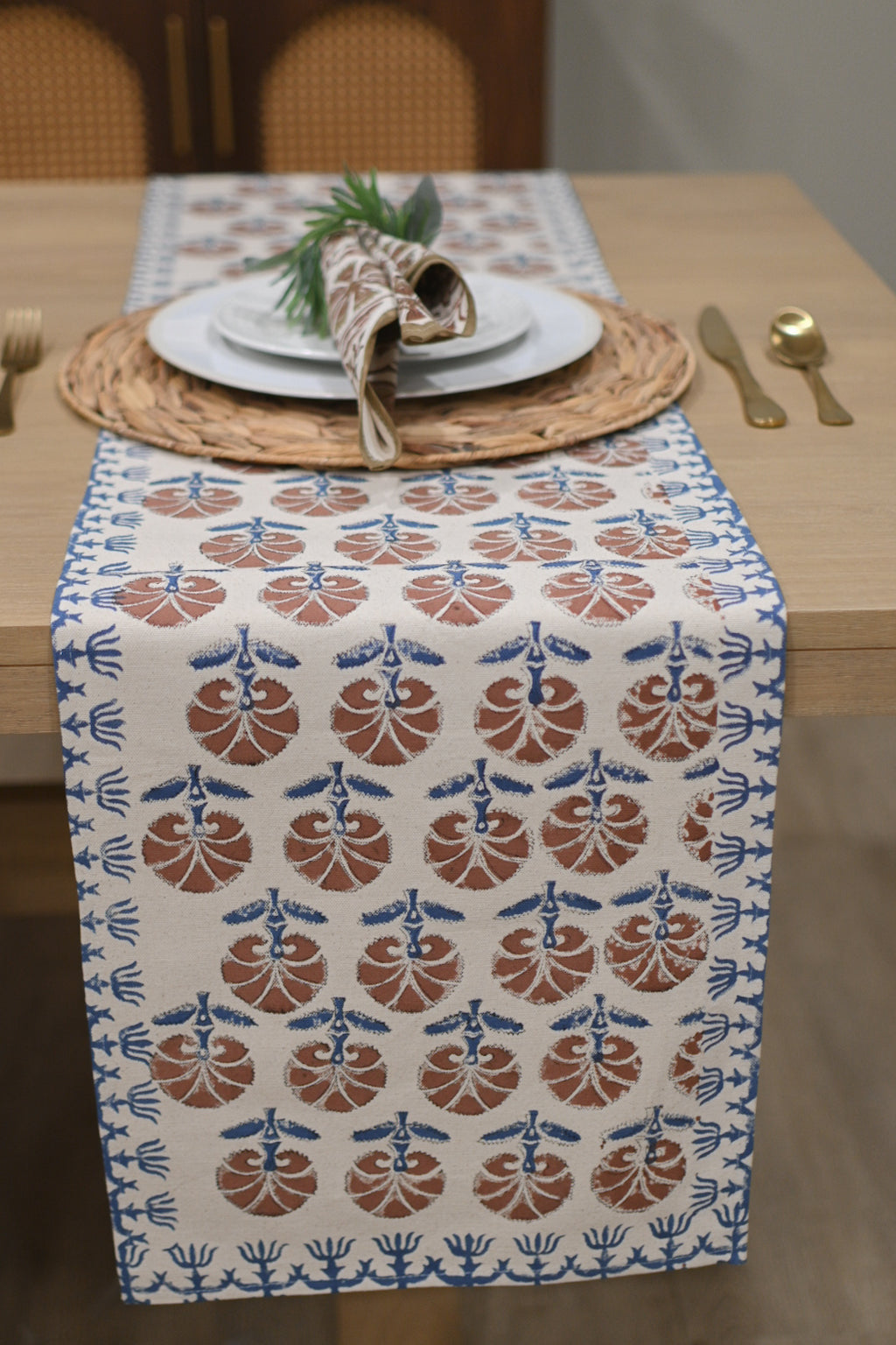 Cotton Floral Block Print Napkins – Wine Red Napkins