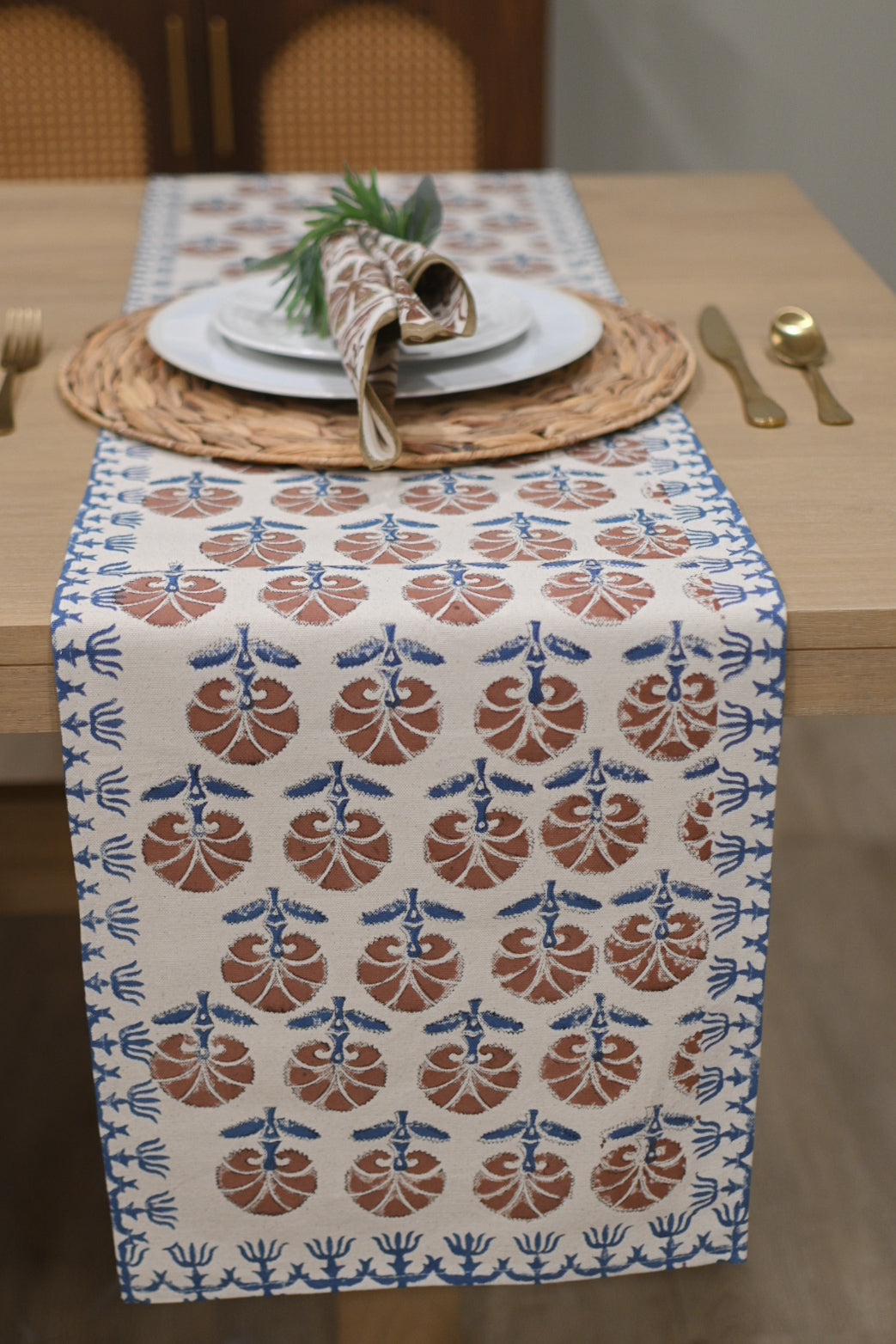 Cotton Floral Block Print Napkins – Wine Red Napkins