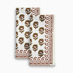 Cotton Floral Block Print Napkins – Rust Napkins