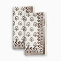 Cotton Floral Buti Block Print Napkins – Brown Napkins