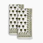 Cotton Floral Block Print Napkins – Warm Gray Napkins
