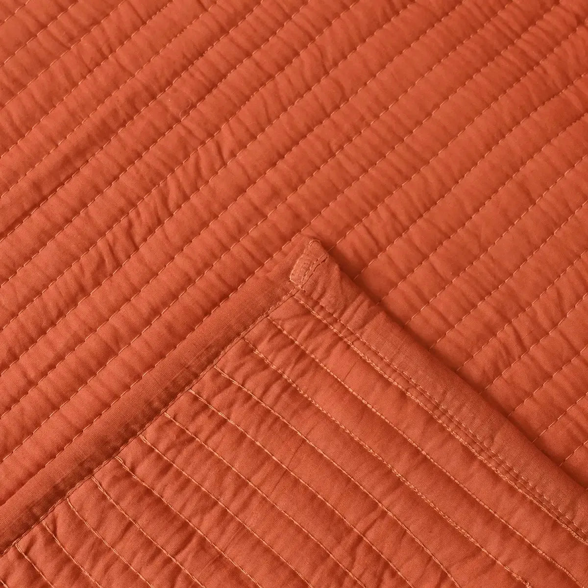 Rust Quilts Rust Hand-Stitched Cotton Quilt | Earthen Red Mulmul Bedding | Thread ...