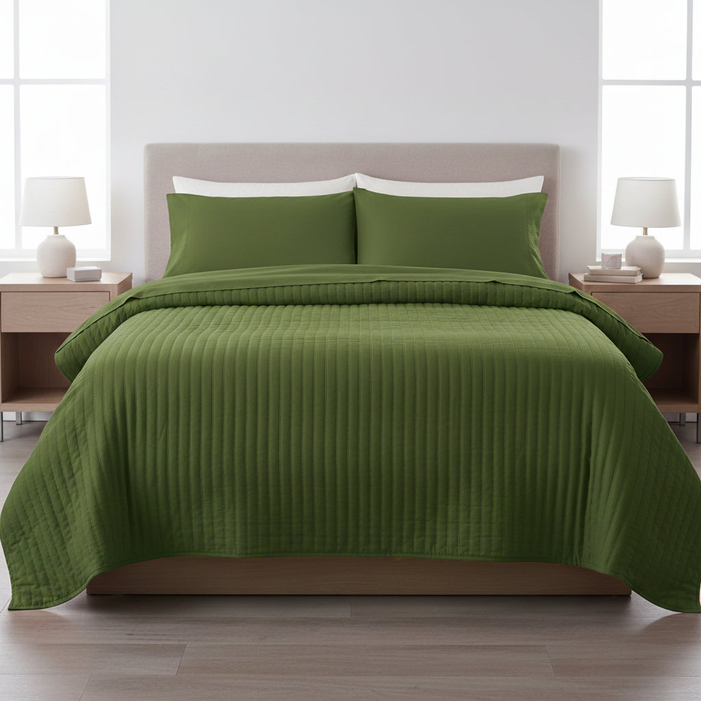 Woodland Green Mulmul Quilt