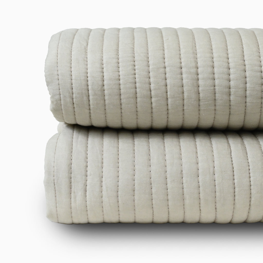 Oyster Gray Mulmul Quilt