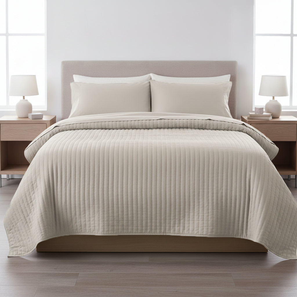 Oyster Gray Mulmul Quilt