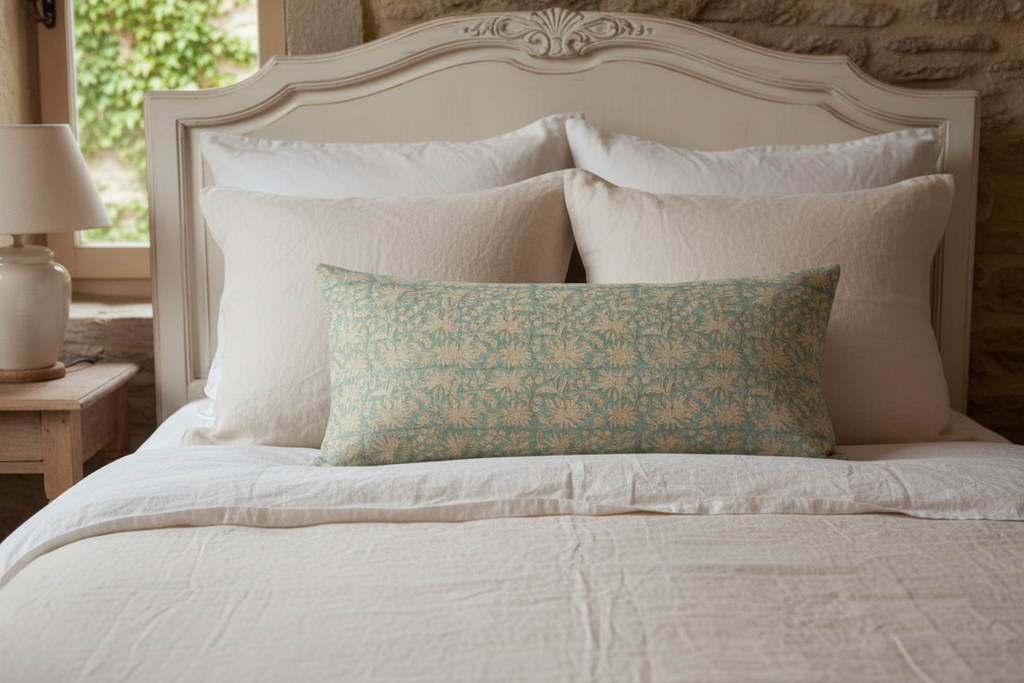 Malyn Botanical Print Icy Blue Pillow Cover Pillow Covers
