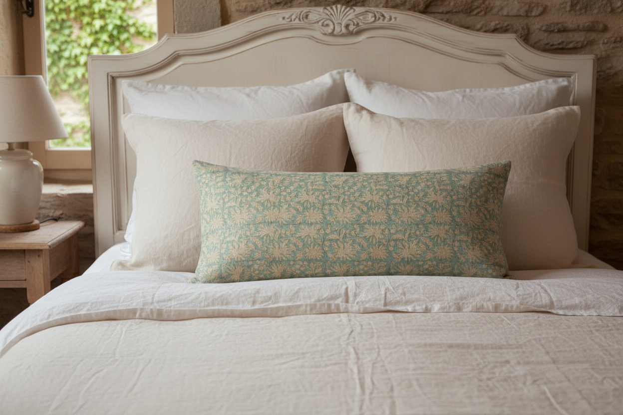 Malyn Botanical Print Icy Blue Pillow Cover Pillow Covers