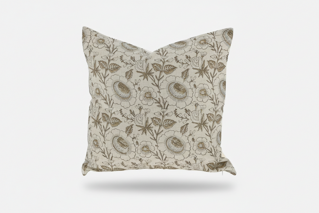 Marlene Botanical Print Warm White Pillow Cover Pillow Covers