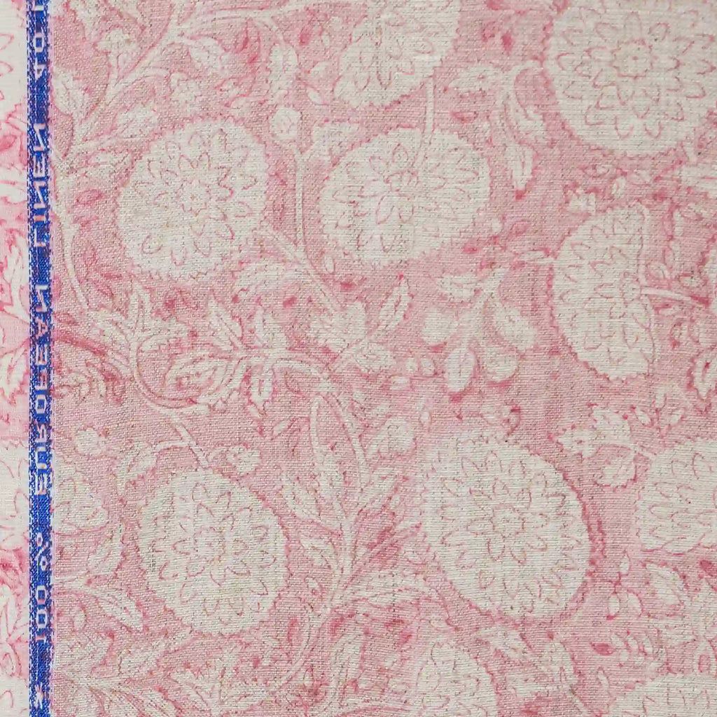 Meadow Reverie Powder Blush Linen Fabric by the Yard