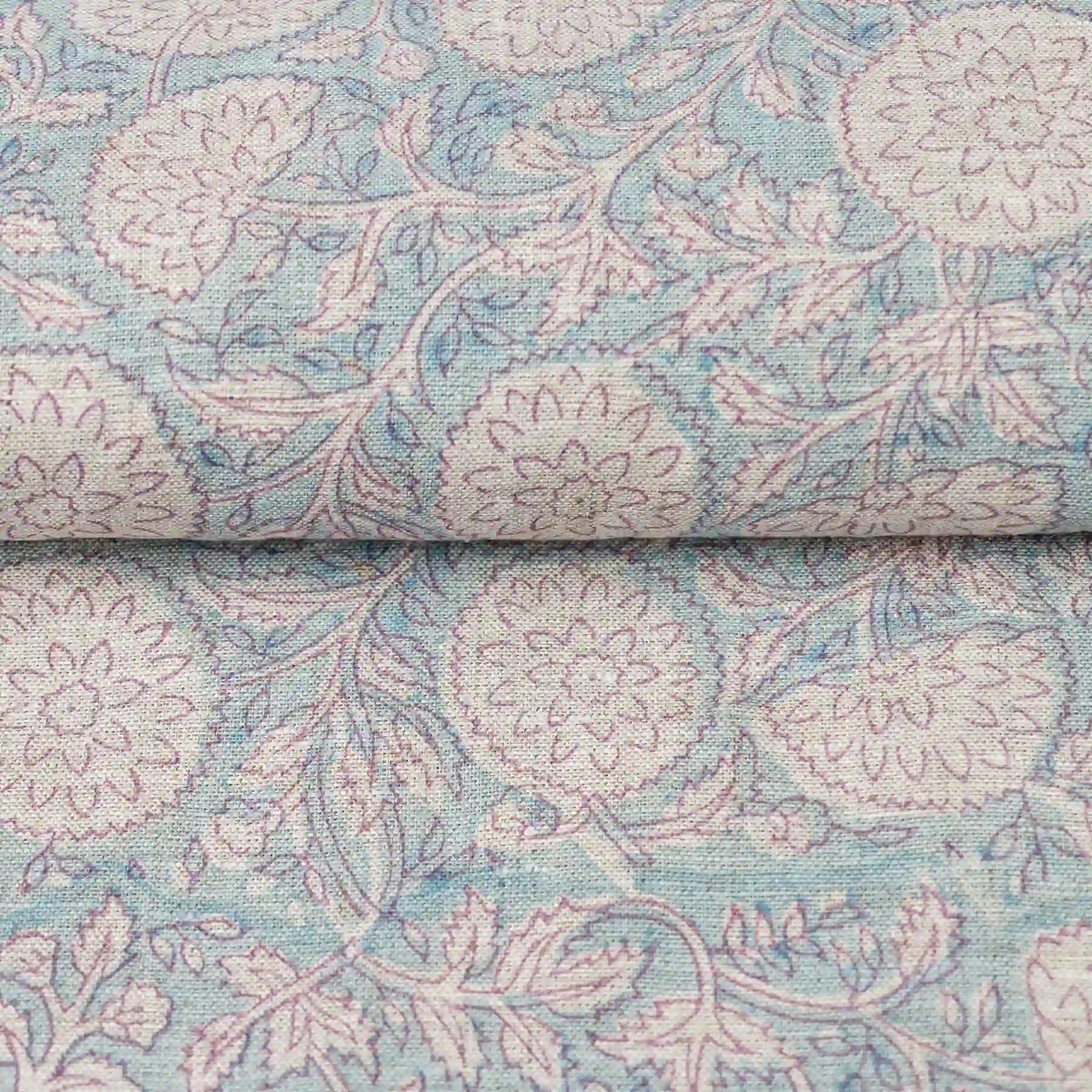 Meadow Reverie Powder Blush Linen Fabric by the Yard