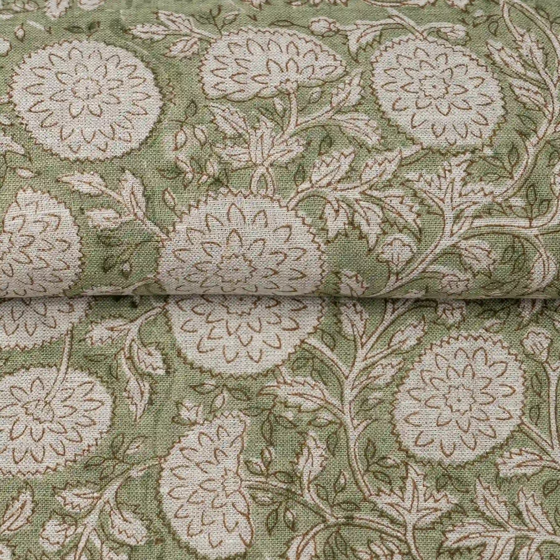 Meadow Reverie Powder Blush Linen Fabric by the Yard