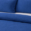 Midnight solid cotton double gauze duvet cover set