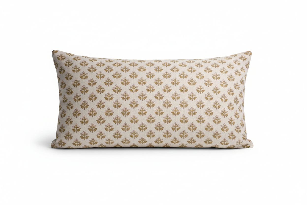 Murphy Ditsy Prints Beige Pillow Cover 16" x 42" Double Sided Pillow Covers