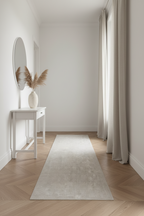 Pebble Grey Hand-Loomed Wool Runner 2'6" x 8"