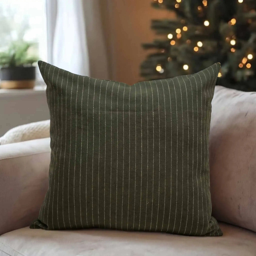 Forest Pinstripe Pillow Cover