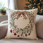 Holly Embroidered Pillow Cover