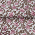 Pressed Petals White Linen Fabric by the Yard