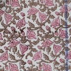 Pressed Petals White Linen Fabric by the Yard