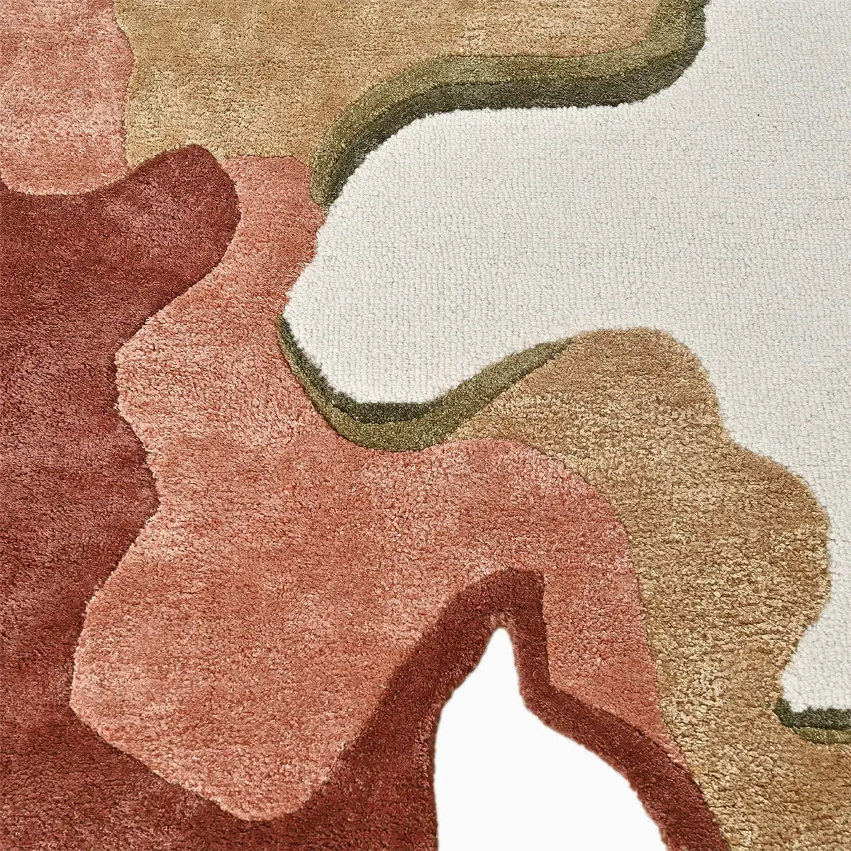 Threaded Rug Design Contour Hand-Tufted Rug | Abstract Modern Wool & Viscose | Thread to ...