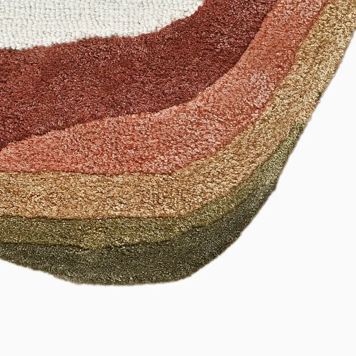 Irregular Hand Loomed Rug Hollow Irregular Hand-Tufted Rug | Abstract Modern White & Rust ...