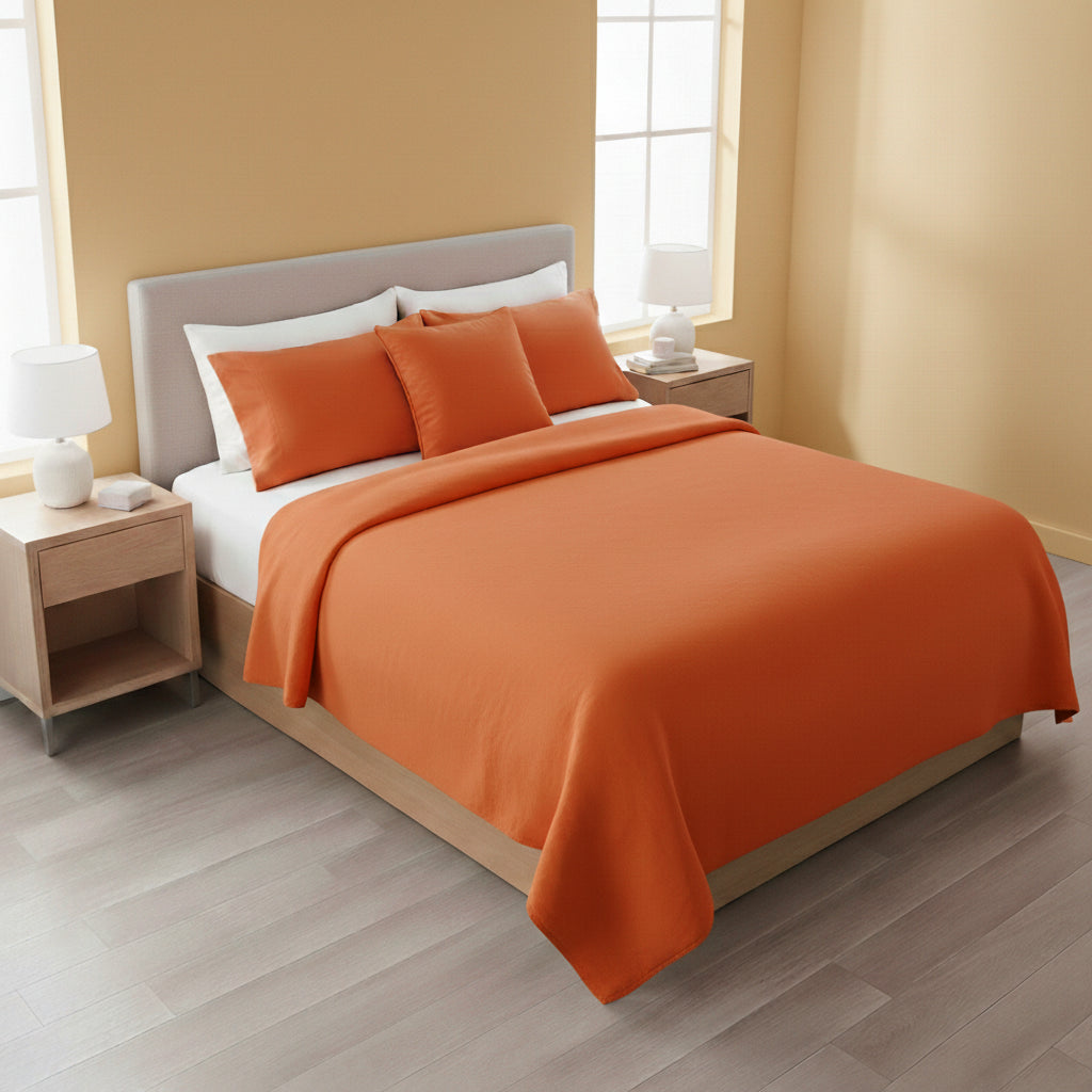 Rust Solid Bedsheet Set