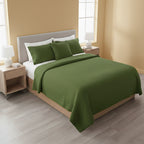 Woodland Green Solid Bedsheet Set