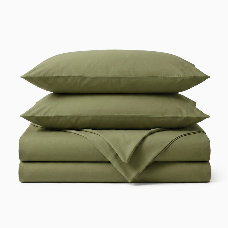 Vintage Sage Solid Bedsheet Set Bedsheet