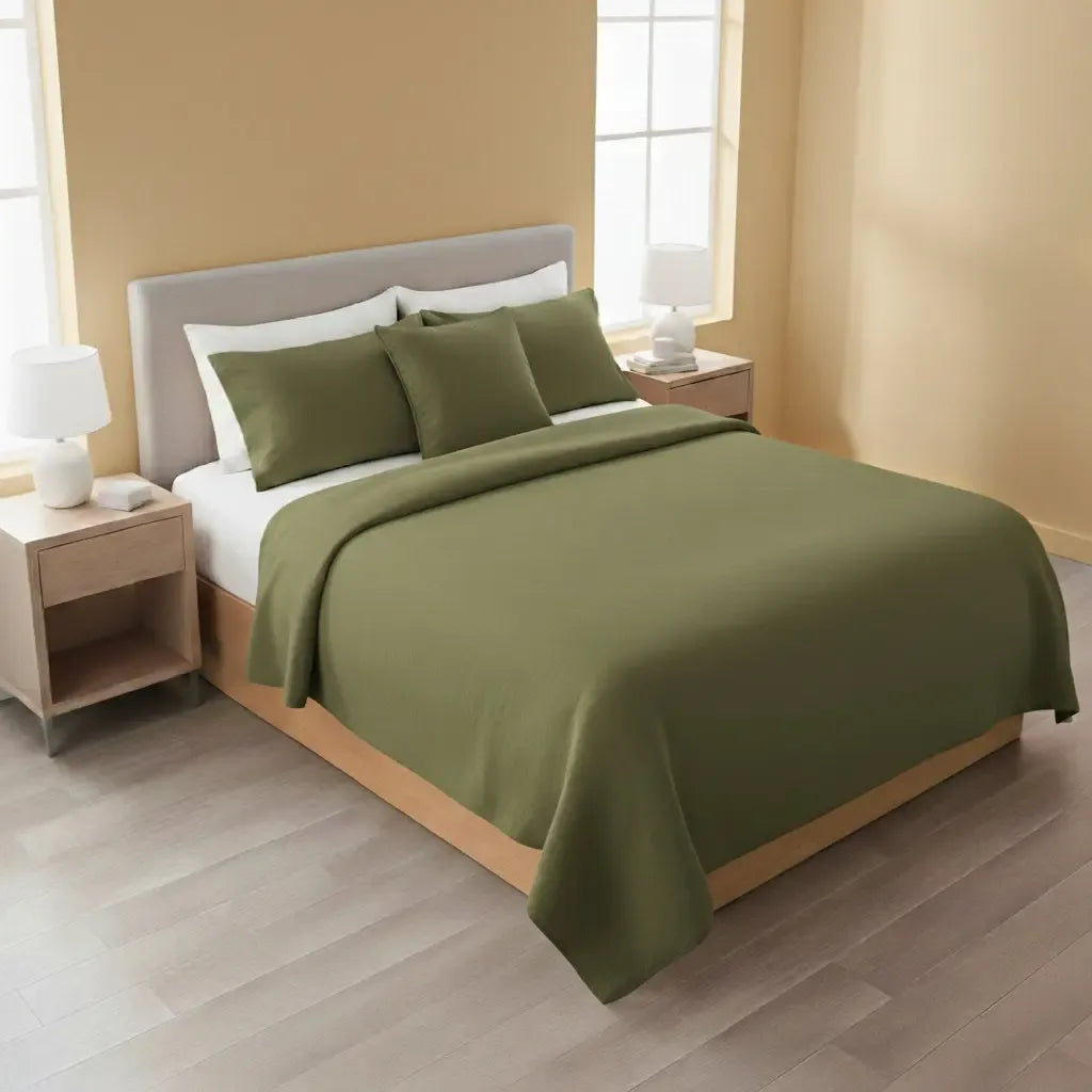 Vintage Sage Solid Bedsheet Set Bedsheet