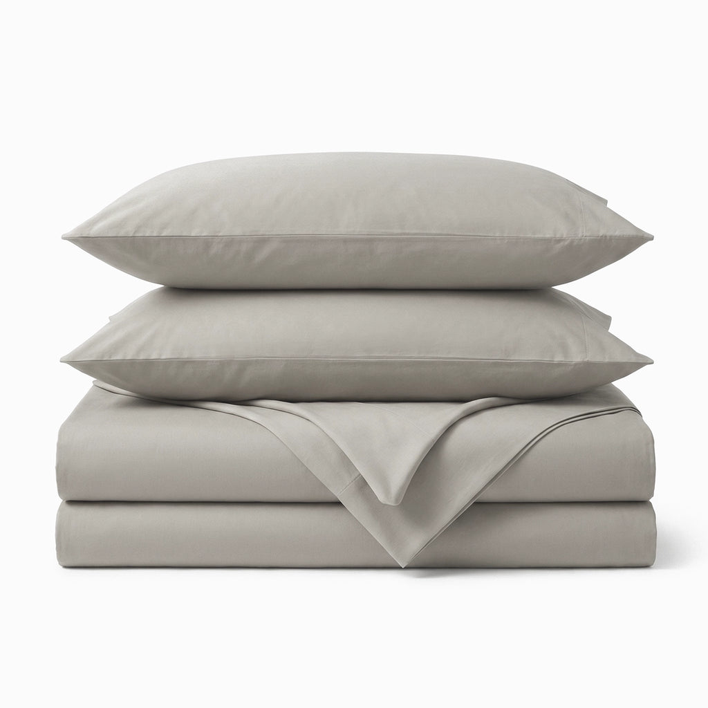 Oyster Gray Solid Bedsheet Set