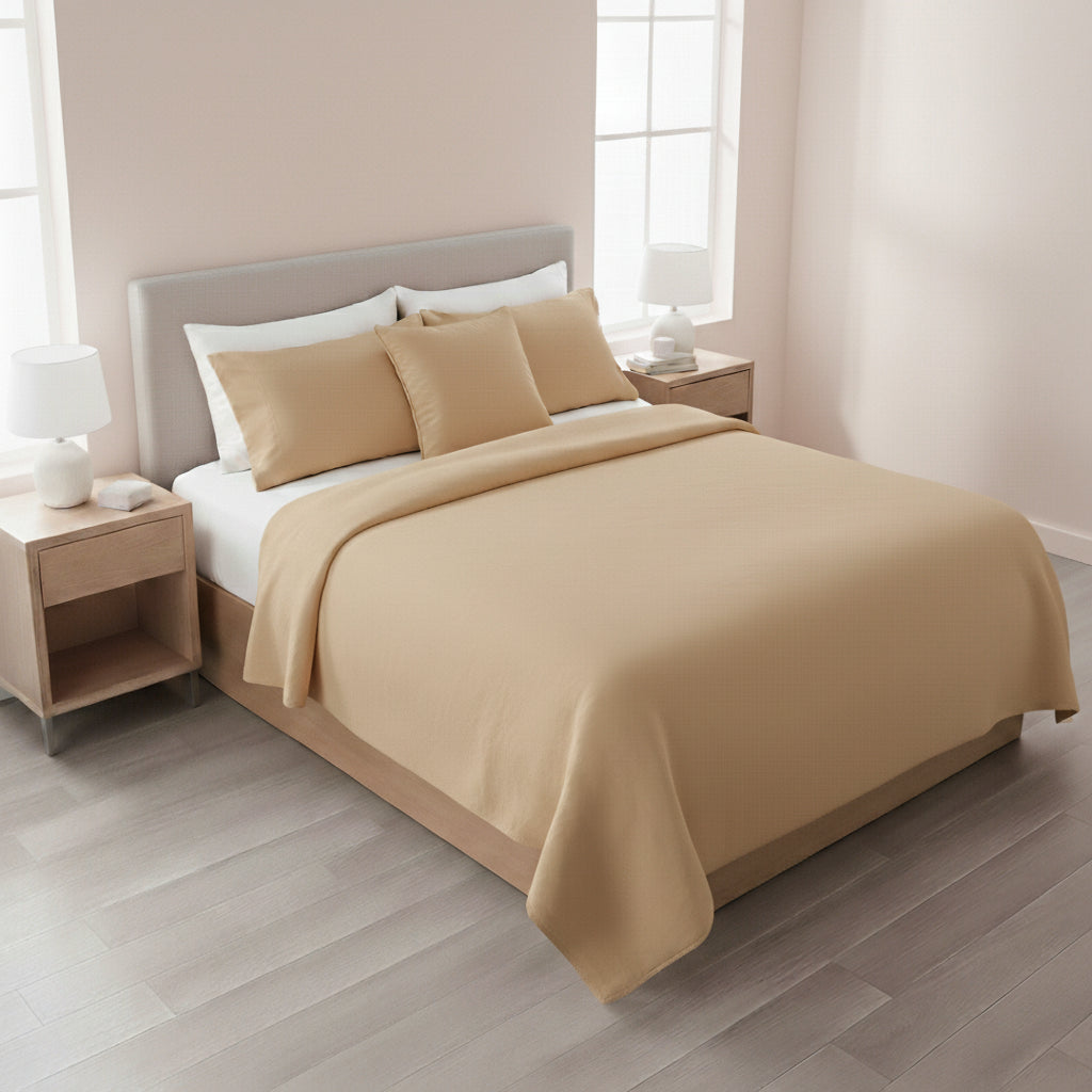 Tan Dust Solid Bedsheet Set