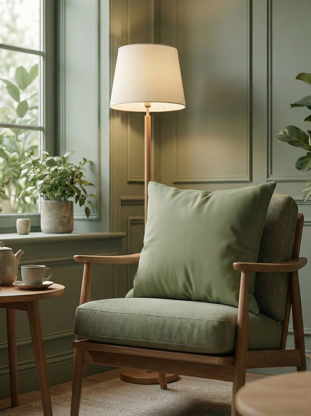 Vintage Sage Solid Pillow Cover