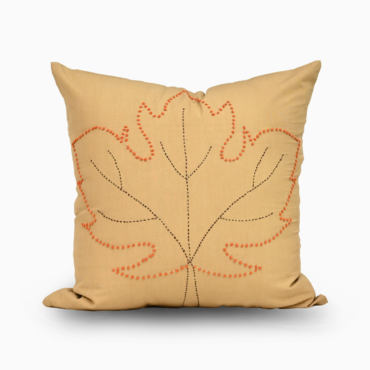 Tan Dust Embroidered Pillow Cover
