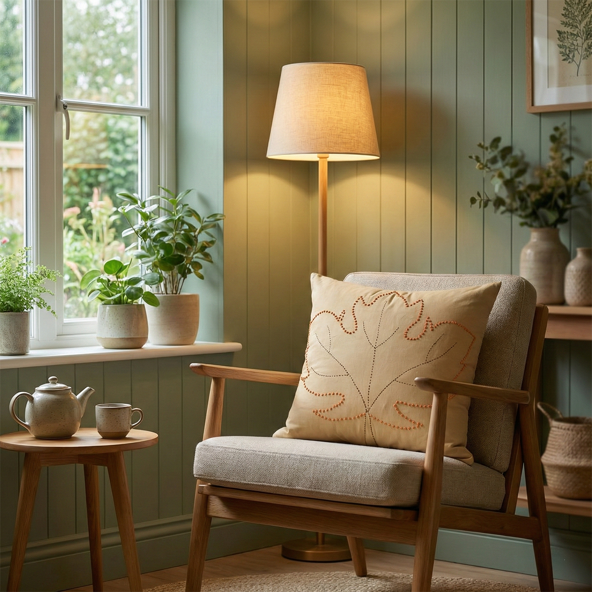 Tan Dust Embroidered Pillow Cover