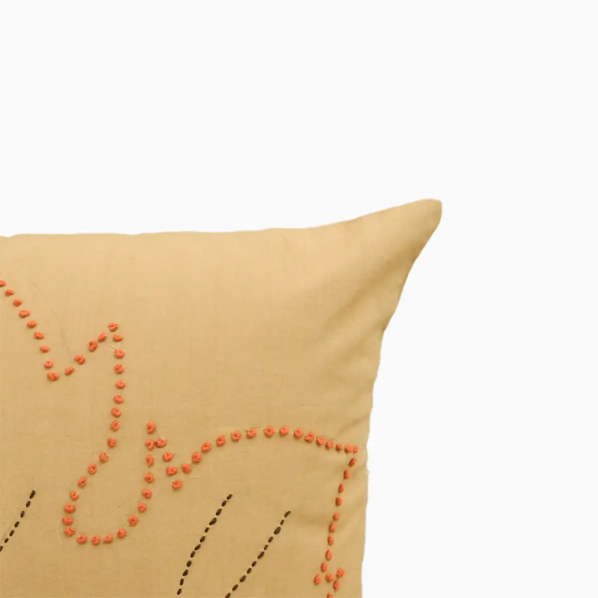 Tan Dust Embroidered Pillow Cover Pillow Covers