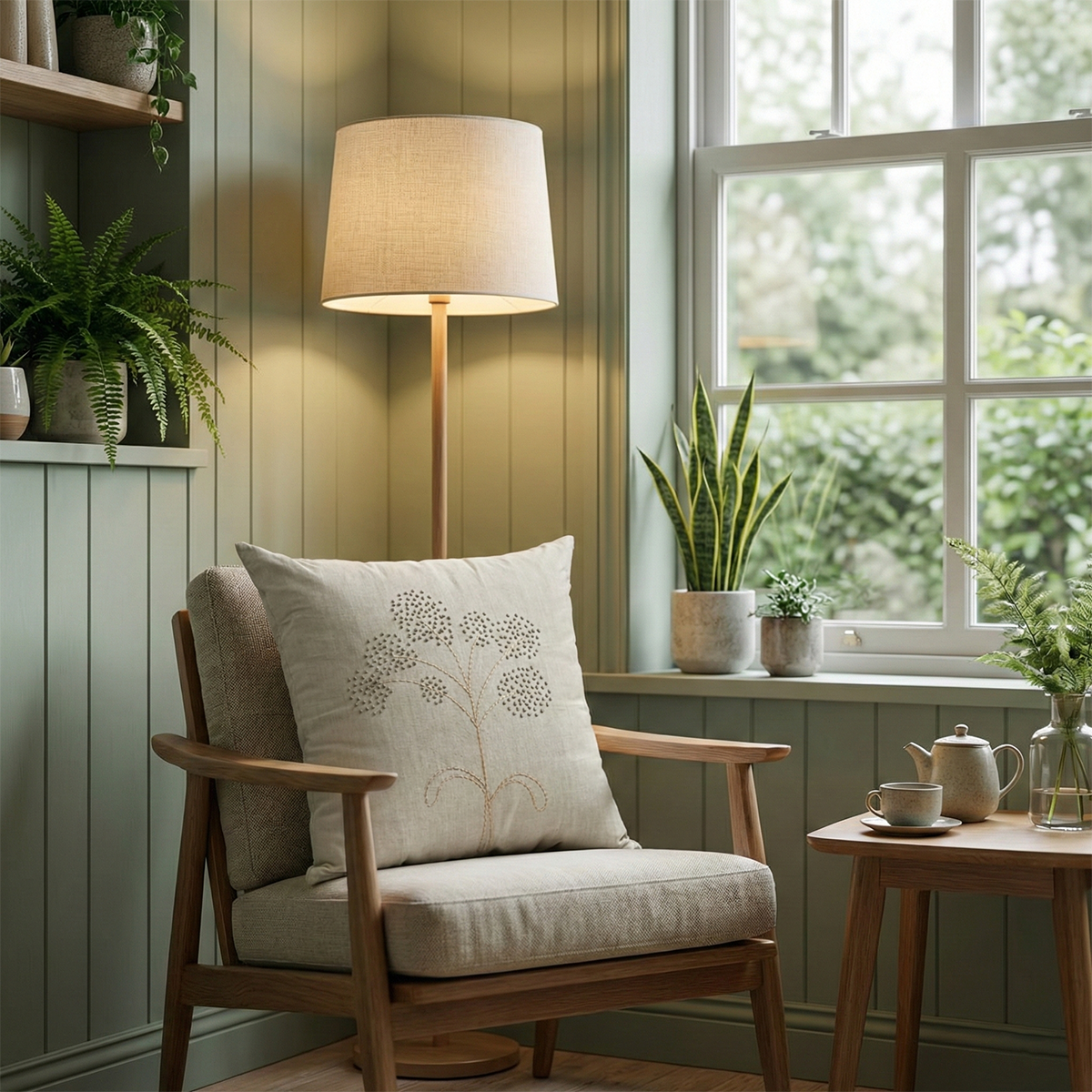 Oyster Gray Embroidered Pillow Cover